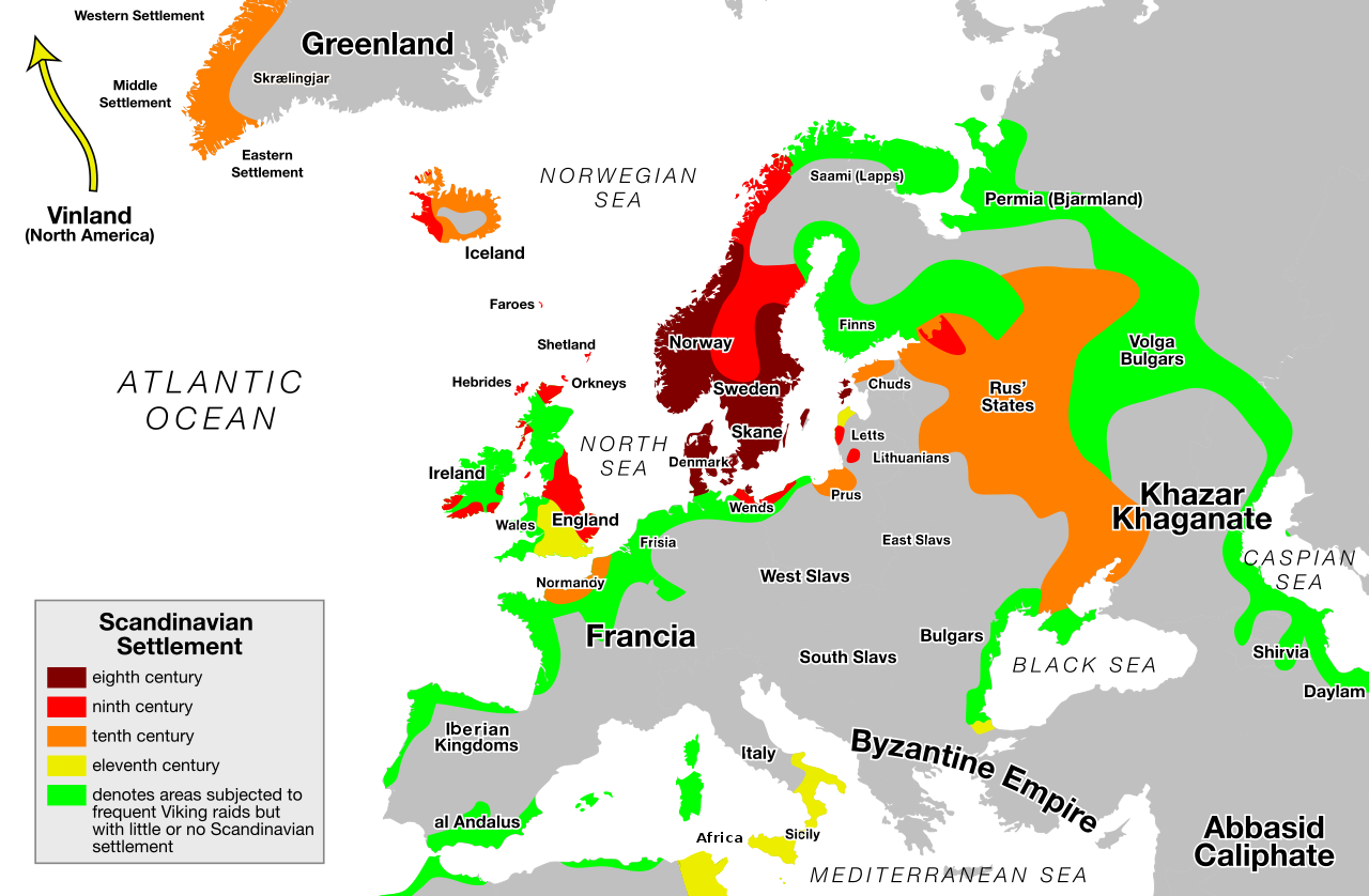Экспансия викингов в Европе между восьмым и одиннадцатым веками